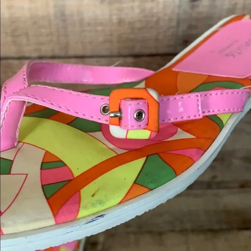 𝅺Coconuts by Matisse Pink Retro Mod Flip Flop Sandals Size 9 9.5